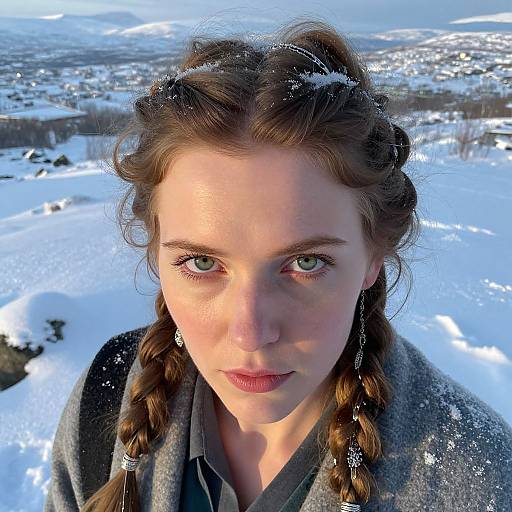 Nordic Woman Portrait in Winter Light