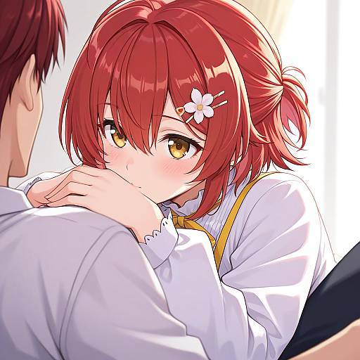 Illustration of Hanasaki miyabi, holostars in the style of Unagi (kobucha blaster)