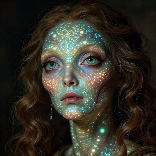 Baroque Bioluminescent Alien Portrait