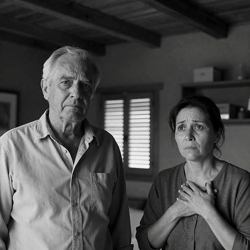 Emotive Black and White Portrait of Elders