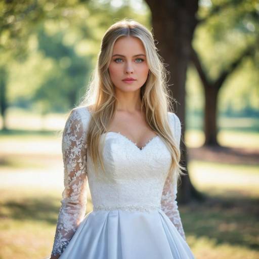 Realistic Solo Girl in Wedding Dress