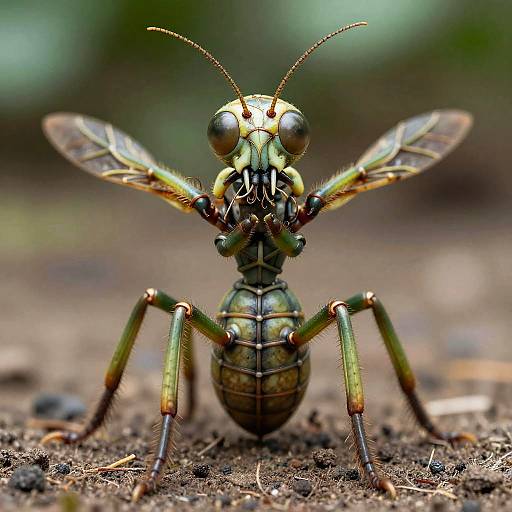 Verdant Octopedal Pollinator Insect Macro