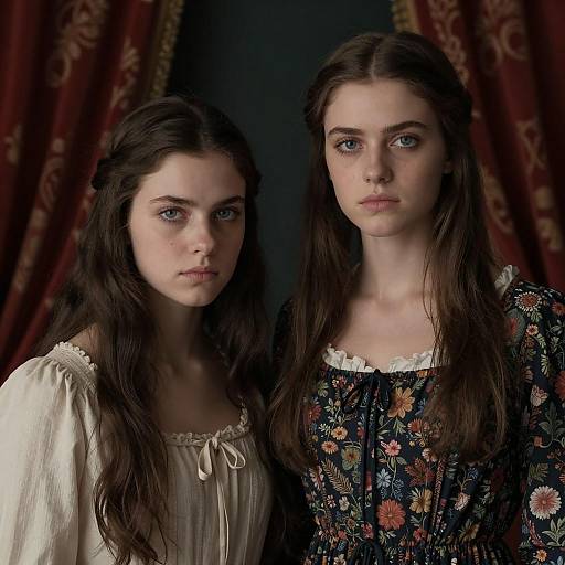 Portrait of Two Young Women in Period Style