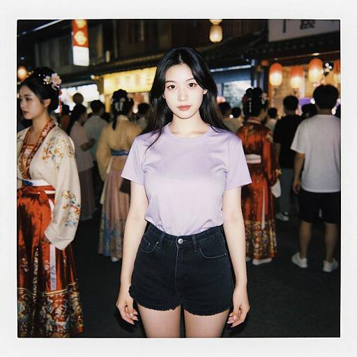 Elegant Asian Woman in Streetwear