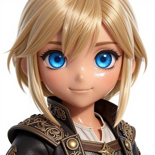 Epic Anime Girl in Intricate Medieval Outfit