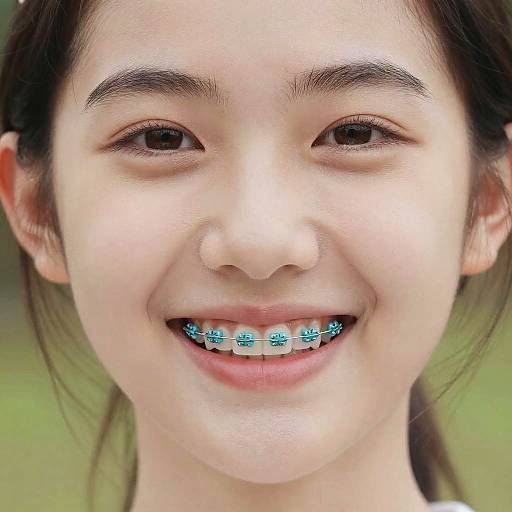 Happy Teen with Light Blue Braces