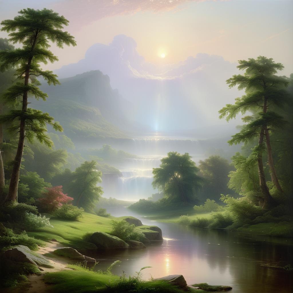 Ethereal American Romantic Landscape Painting