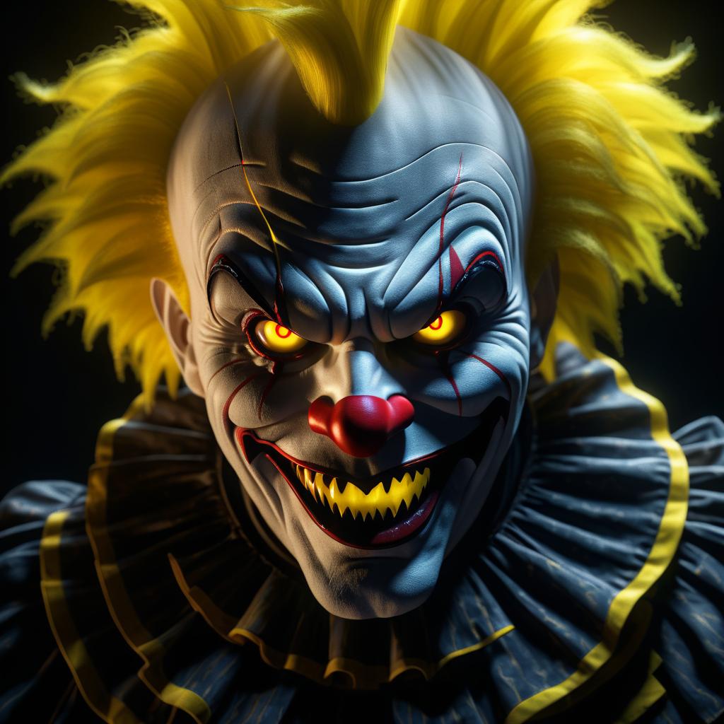 Sinister Clown in Dark Cinematic Light