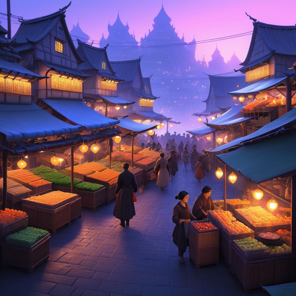 Fantasy Village Market at Dusk