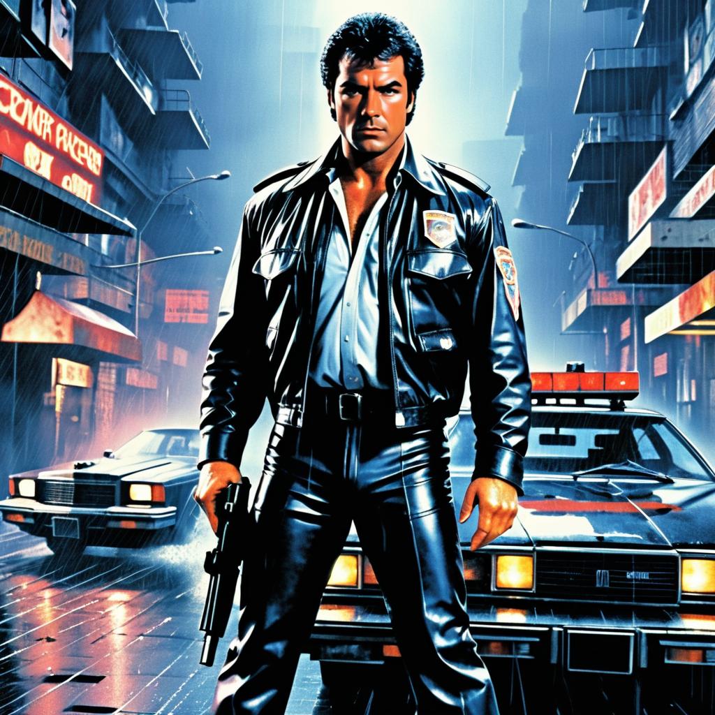 Gritty 1980s Action Movie Cover Art