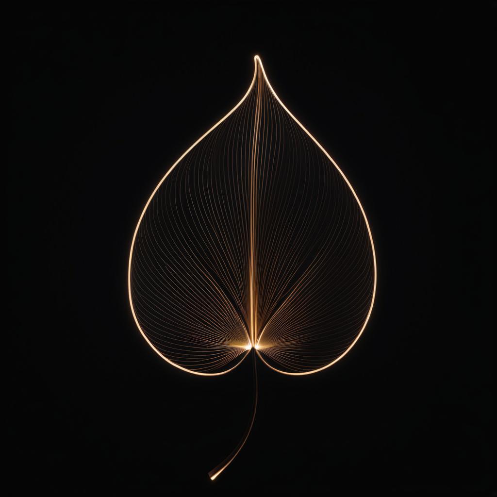 Elegant Brown Leaf-Light Art Design