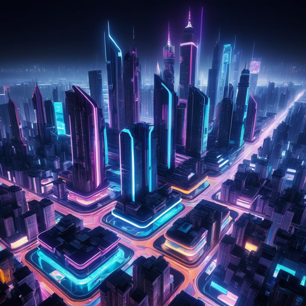 Neon Night: Futuristic Cityscape Photography