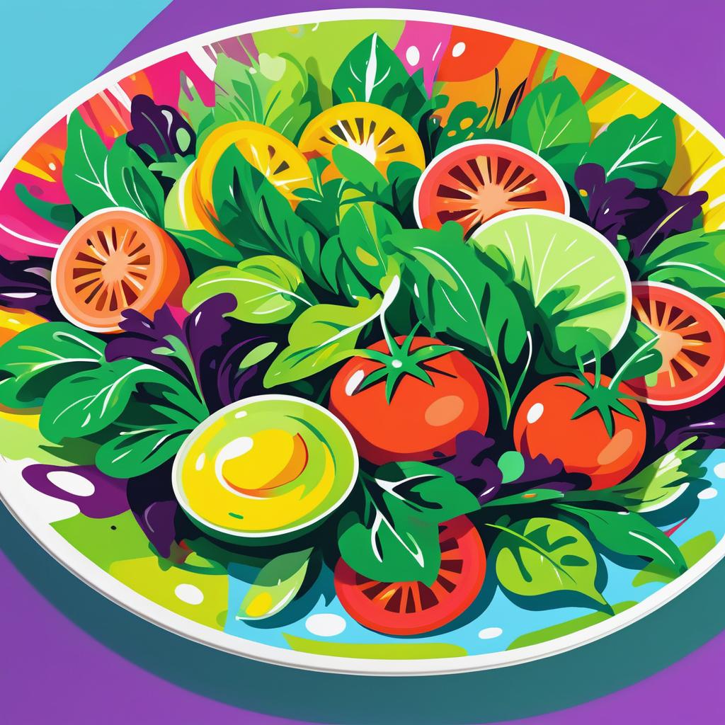 Vibrant Impressionism Salad Sticker Art