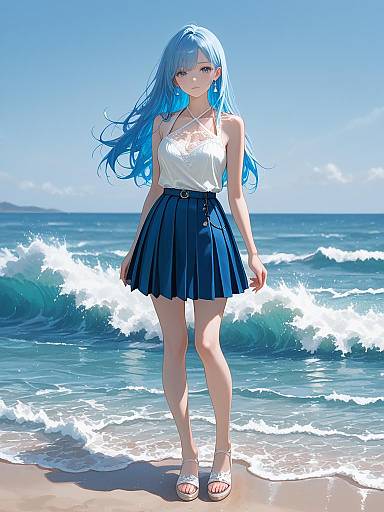 Realistic Woman in Summer Outfit