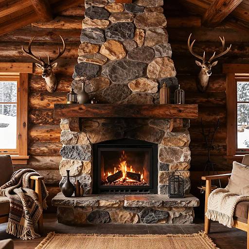 Cozy Rustic Mountain Cabin Interior