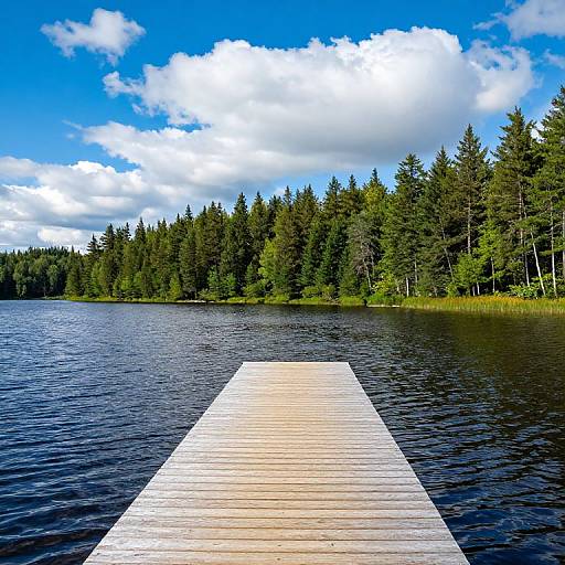 Tranquil Wooden Dock at Jacques Cartier