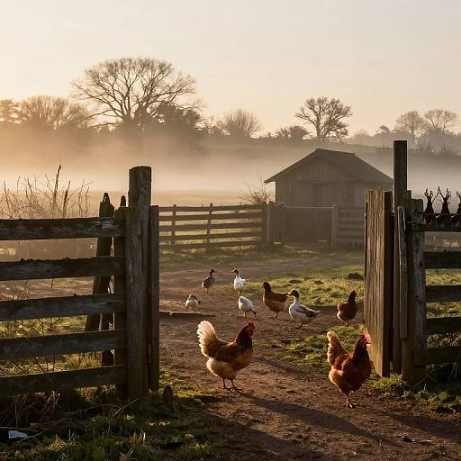 Rustic Henyard at Dawn