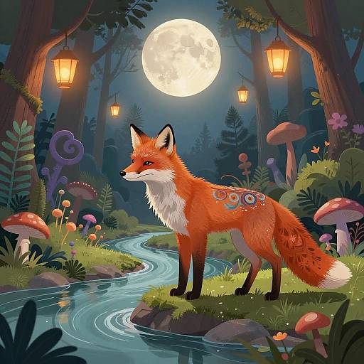 Enchanting Fox in a Magical Forest