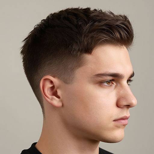 Disconnected Side Part Haircut Portrait