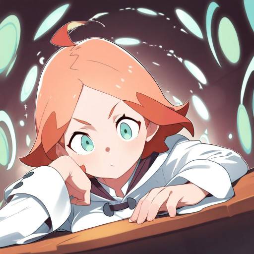 Illustration of Amanda o'neill, little witch academia in the style of Nassukun