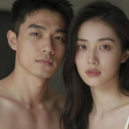 Intimate Close-Up of a Loving Couple