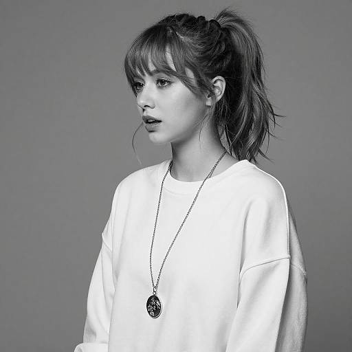 Black-and-White Portrait of Young Woman