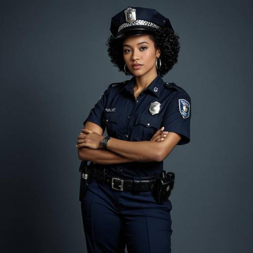 Confident Female Police Officer in Uniform
