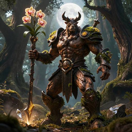 Satyr Briar Warden with Thorn Glaive