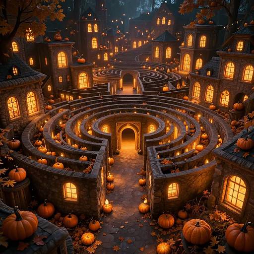 Enchanted Bioluminescent Labyrinth