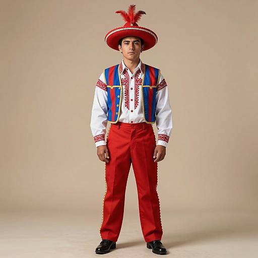 Portrait of Young Man in Mexican Attire