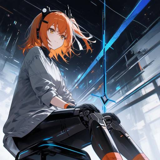 Android Girl with Determined Gaze