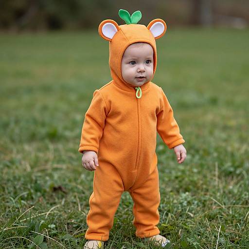 Toddler in Orange Rex Costume