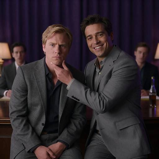 Intimate Portrait of Two Men in Suit