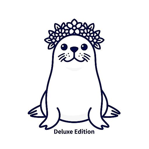 Whimsical Seal with Floral Crown