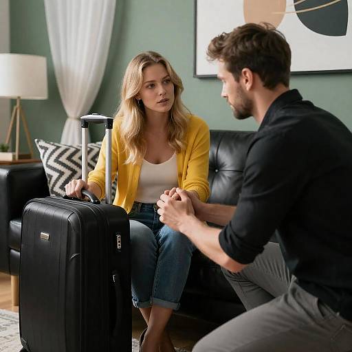 Intimate Moment in a Modern Living Room