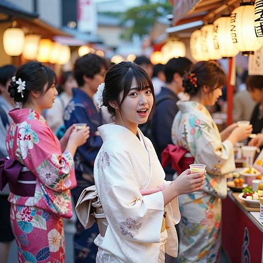 Japanese Festival Crowd Scene
