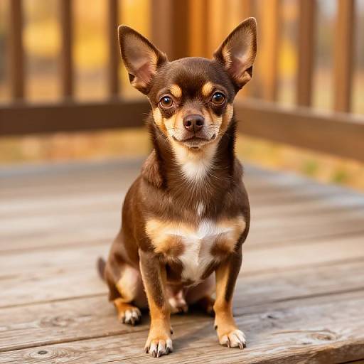 Charming Chihuahua Terrier on Rustic Porch