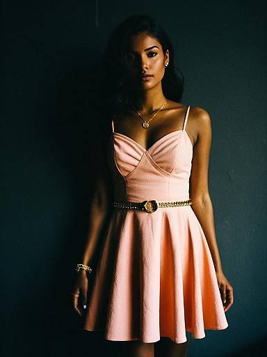 Casual Coral Pink Summer Skater Dress