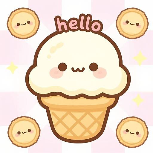 Kawaii Naomi Cookies with Ice Cream