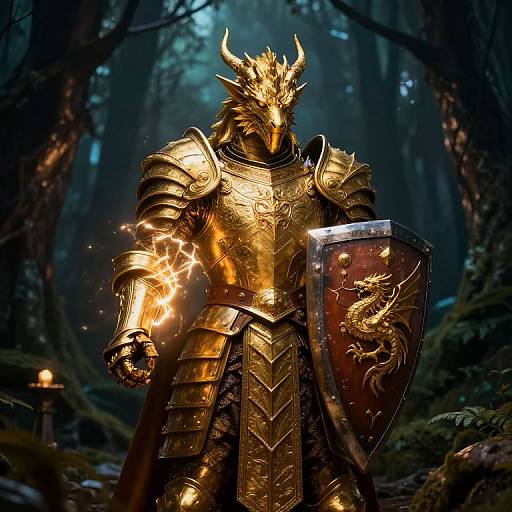 Golden Dragonborn Paladin Healing Spell