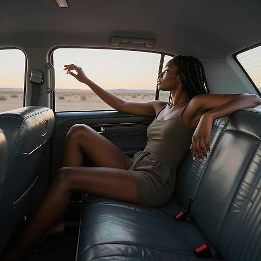 Cinematic Evening in a Vintage Taxi