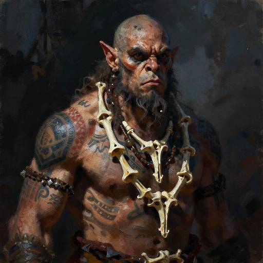 Ogre Shaman Portrait in Dark Fantasy