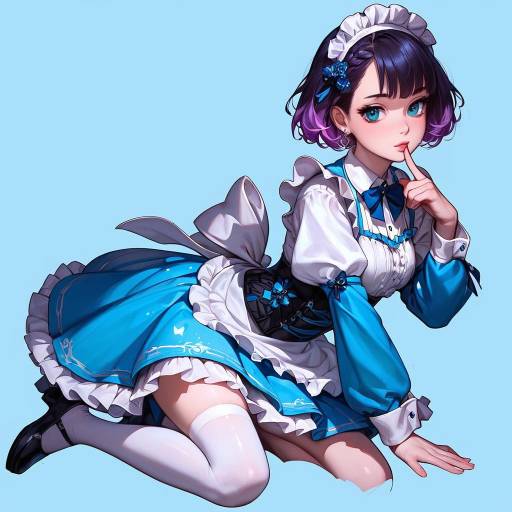 Cute Elfin Girl in Blue Dress Cute Elfin Girl in Blue Dress