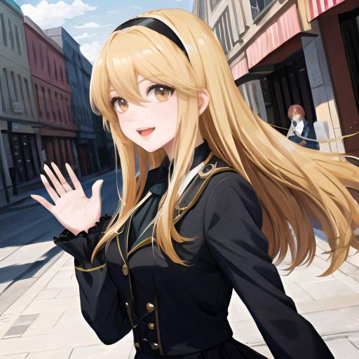 Dynamic Misa Amane Portrait in Gothic Style
