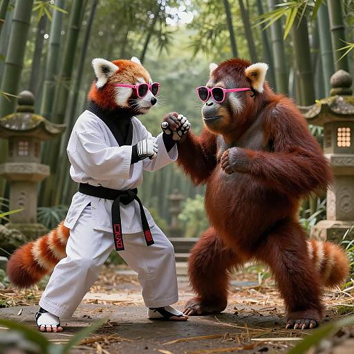 Epic Taekwondo Showdown in Bamboo Forest