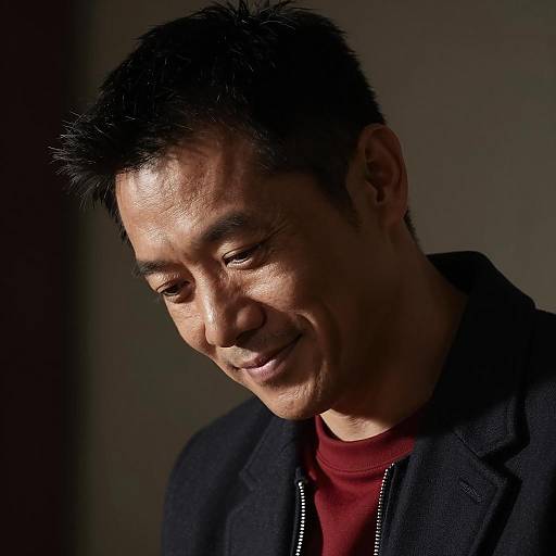 Dramatic Portrait of a Smiling Man