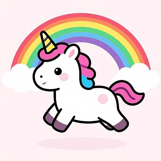 Cute Flying Unicorn Cartoon Poster