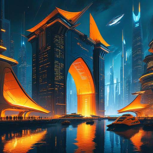 Futuristic Cyberpunk Night Cityscape