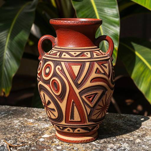 Tribal Ceramic Vase with Nature