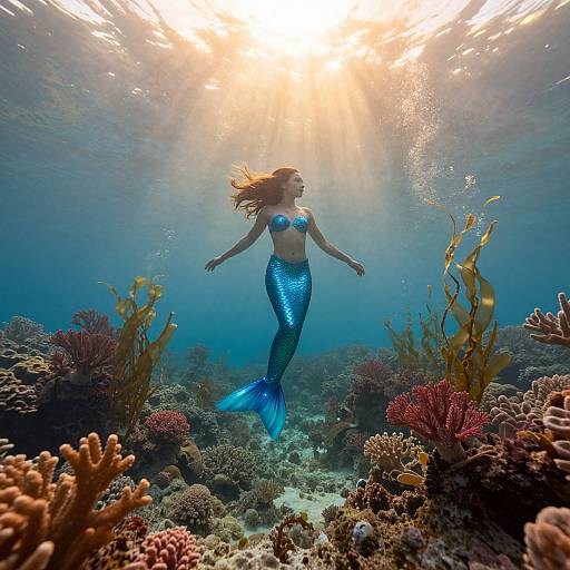 Luminous Siren Dancing Underwater